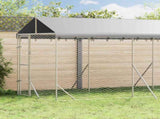 Outdoor Dog Kennel with Roof Silver 2x6x2.5 m Galvanised Steel 3190483