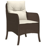 9 Piece Garden Dining Set with Cushions Brown Poly Rattan 3211940