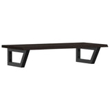 Basin Shelf Wall Mounted Steel and Solid Wood Oak 3302587