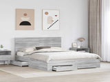 Bed Frame with Drawer Grey Sonoma 150 x 200 cm Engineered Wood 3411294