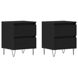 Bedside Cabinet 2 pcs Black oak 40 x 35 x 50 cm Engineered wood 863487
