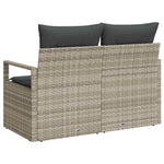 Garden Sofa with Cushion Grey 120 x 62 x 69cm Poly Rattan 42006757