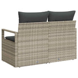 Garden Sofa with Cushion Grey 120 x 62 x 69cm Poly Rattan 42006757