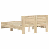 Bed Frame with Headboard Sonoma 137 x 190 cm Engineered Wood 3402860