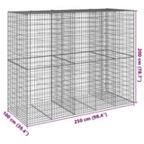 Gabion Basket with Cover 250x100x200 cm Galvanised Iron 3295228