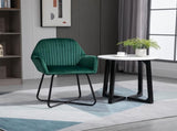 Modern Arm Chair Upholstered Accent Chair with Metal Base for Living Room Green T3398P328181