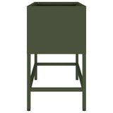 Raised Garden Planter Olive green 60 x 26 x 45 cm Steel 865886