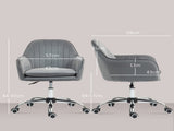 Office Chair, Swivel Desk Chair, Velvet-Feel Fabric Vanity Chair with Adjustable Height and Rolling T3398P344780