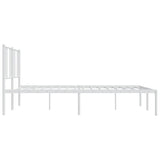 Metal Bed Frame without Mattress with Headboard White 180x200cm 352533