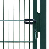 Fence Gate Steel 100x200 cm Green 142029