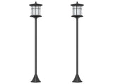 Set of Two 1.8m Traditional Style Solar Lamp Posts - Black T3398P317838