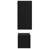 TV Cabinet Set Wall-mounted 3 pcs Black Oak Engineered Wood 3393169