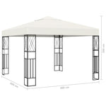 ZNTS Gazebo with LED String Lights 3x3 m Cream Fabric 3070326