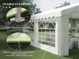 4m x 4m Marquee Party Tent, Heavy Duty Wedding Canopy with Sidewalls, Doors, Windows, Galvanised T3398P314774