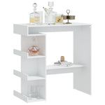 ZNTS Bar Table with Storage Rack White 100x50x101.5 cm Engineered Wood 809449