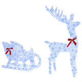 Reindeer Pull Sleigh Blue 70 x 26 x 129 cm Acrylic 42019077