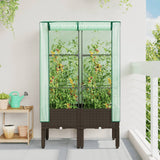 ZNTS Raised Bed with Greenhouse Cover Rattan Look 80x40x140 cm 4015805