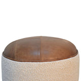 Cream Boucle Buffalo Footstool IN3499