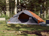 Camping Tent Dome 2-Person Grey and Orange Waterproof 94645