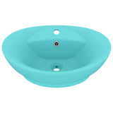 Luxury Basin Overflow Oval Matt Light Green 58.5x39 cm Ceramic 146936