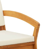Garden Chair with Cushion 2 pcs Oil Natural Solid Acacia Wood 4106465