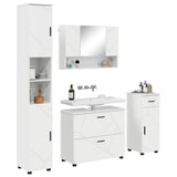 Bathroom Furniture Set with Drawer 4 pcs High Gloss White 3393057
