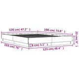 Bed Frame without Mattress Concrete Grey 120x190 cm Small Double 3209887