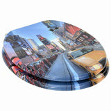 Soft-Close Toilet Seat Multicolour 44 x 38 cm MDF board 42027181