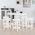 7 Piece Bar Set White Solid Wood Pine 3124708