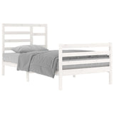 Bed Frame without Mattress White Solid Wood 100x200 cm 3105851