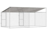 Dog Cage with Roof Silver 400 x 200 x 256 cm Steel and PE 3368298