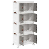 Stackable Storage Box with Wheels 4-Tier 28 L 48x29.5x112.5 cm 4012371