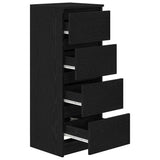 Sideboard Black Oak 37.5x35x99 cm Engineered Wood 861698