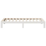 ZNTS Bed Frame without Mattress White 80x200 cm Solid Wood Pine 859215