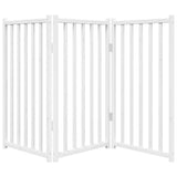 Dog Gate Foldable 3 Panels White 150 cm Solid Wood Fir 352278