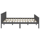 Bed Frame without Mattress Grey Solid Wood Pine 200x200 cm 322208