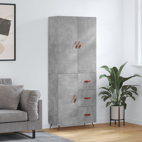Highboard Concrete Grey 69.5x34x180 cm Engineered Wood 3195879