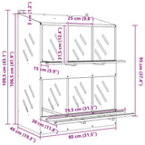 Chicken Nesting Box with 6 Compartments Galvanized Silver Metal 864352