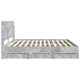 Bed Frame with Storage and Headboard Concrete Grey 200 x 200 cm 3413920