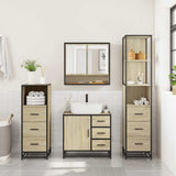 ZNTS 4 Piece Bathroom Furniture Set Sonoma Oak Engineered Wood 3301286