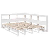 Bookcase Bed without Mattress White 135x190cm Solid Wood Pine 3324515