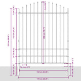 Garden Fence Woerden with Spear Top Steel 170x200 cm Black 144945