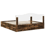 Bed Frame with Drawer Smoked Oak 180 x 200 cm Engineer Wood 3412981