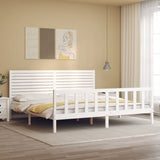 Bed Frame without Mattress White 200x200 cm Solid Wood Pine 3193227