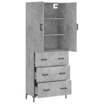 Highboard Concrete Grey 69.5x34x180 cm Engineered Wood 3195847