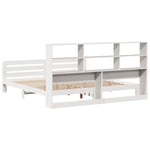 ZNTS Bed Frame without Mattress White 200x200 cm Solid Wood Pine 3309936