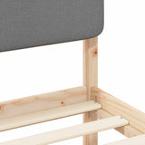 Bed Frame with Upholstered Headboard Light Grey 90 x 200 cm 877934