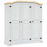 Wardrobe Mexican Pine Corona Range 3 Doors White 282622
