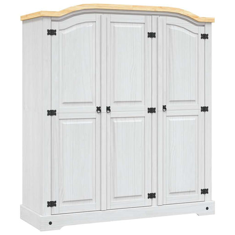 Wardrobe Mexican Pine Corona Range 3 Doors White 282622