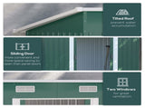 7 x 4ft Outdoor Storage Shed with Foundation Kit, Lean to Metal Garden Shed for Log, Rubbish Bin, T3398P320149